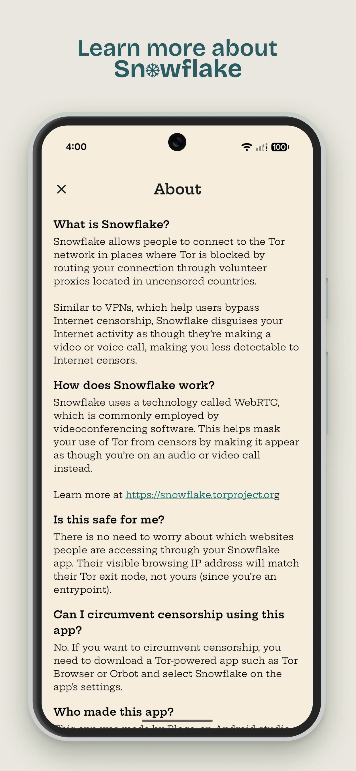Snowflake Volunteer screenshot